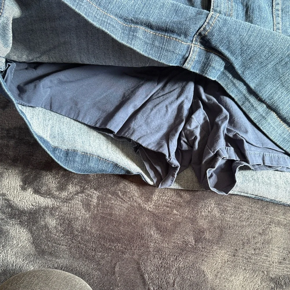 Croft & Barrow Blue Denim Mini Skort size 10P Comfort Classic Summer Fall Petite